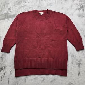 Philosophy Sweater Womens 1X Red Wine Cabernet Viscose Blend Crew Neck Pullover